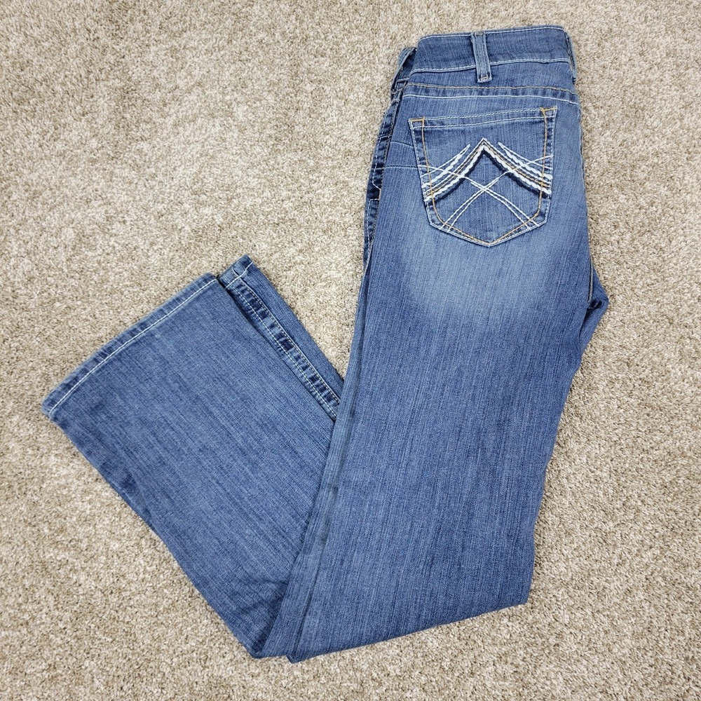 Ariat Real Denim Mens 31L Solid Blue 5 Pocket Jeans Medium Wash
